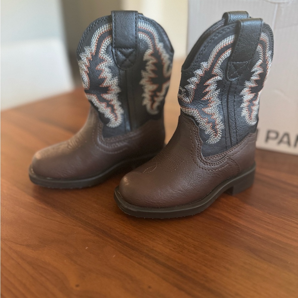 Toddler Brown and Black Western Boots
